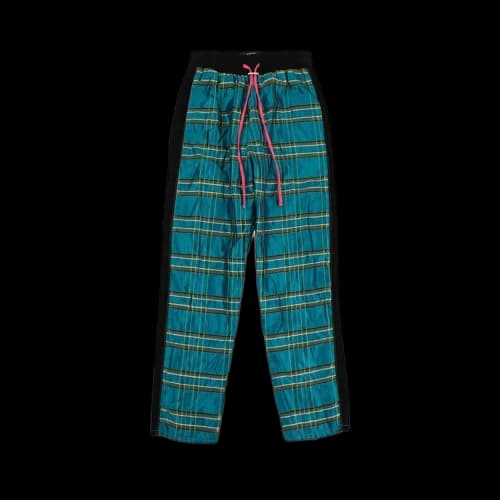 Amiri Silk Plaid Straight Leg Track Pants 'Blue'