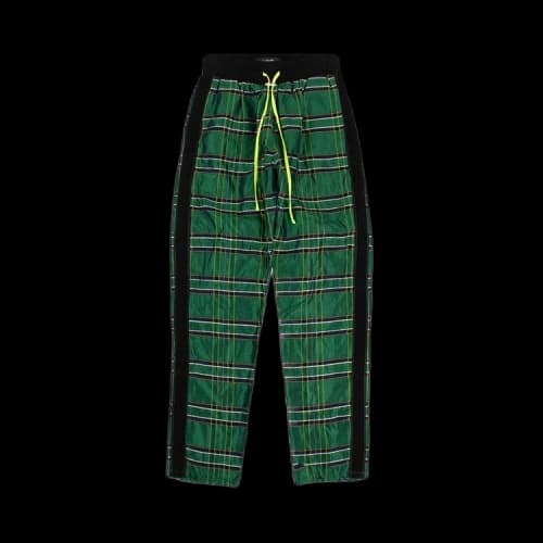 Amiri Silk Plaid Straight Leg Track Pants 'Green'