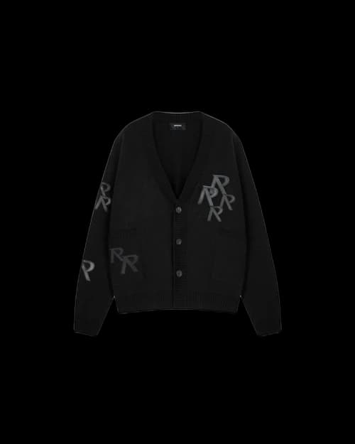 Represent Applique Knit Cardigan Black