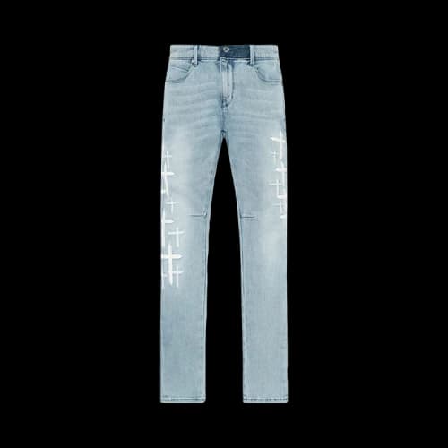 RtA Bryant Skinny Jeans Coastal Drift Cross Patch