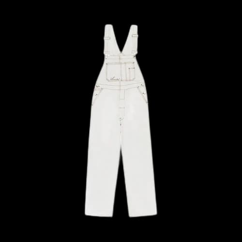 Amiri Topstitching Overalls 'White/Tobacco'