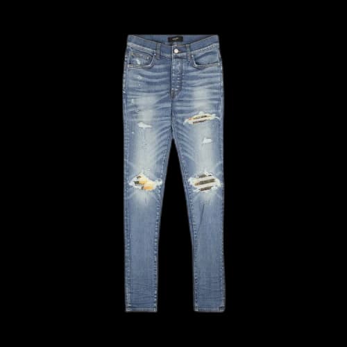 Amiri Plaid MX1 Straight Fit Jeans 'Clay/Indigo'