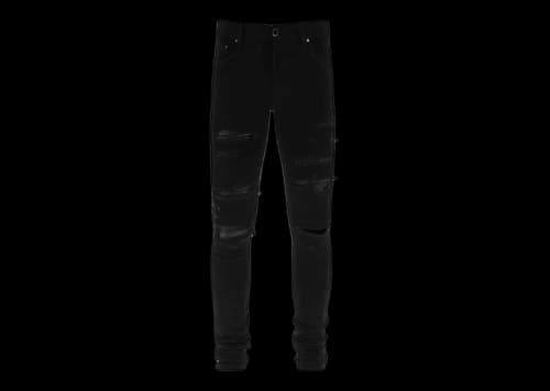 AMIRI Leather Thrasher Skinny Jeans Black