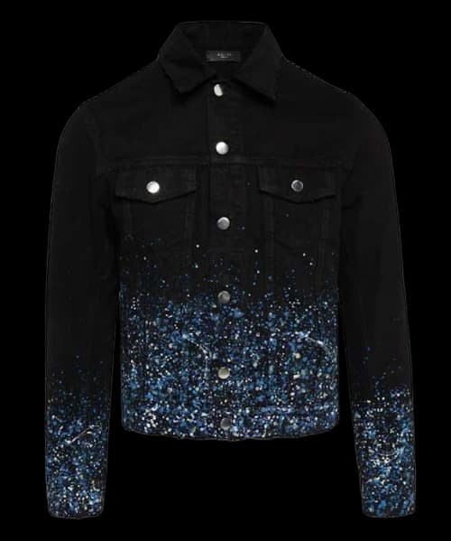 AMIRI Crystal Rhinestone Denim Jacket Black/Blue