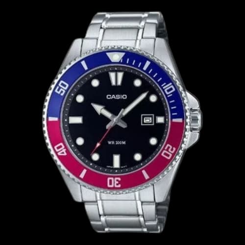 CASIO Analog 'Silver Blue Plum'