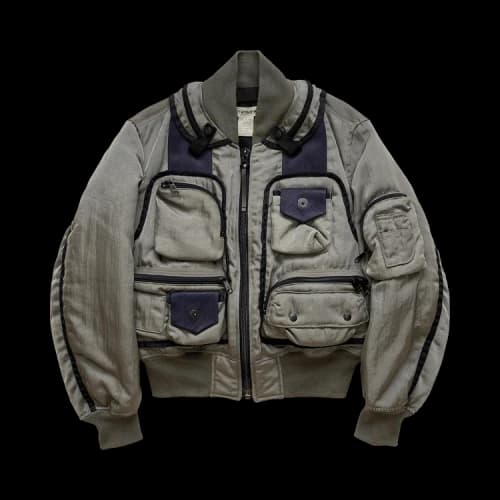 Vintage Issey Miyake Parachute Cargo MA-1 Bomber Jacket 'Green'