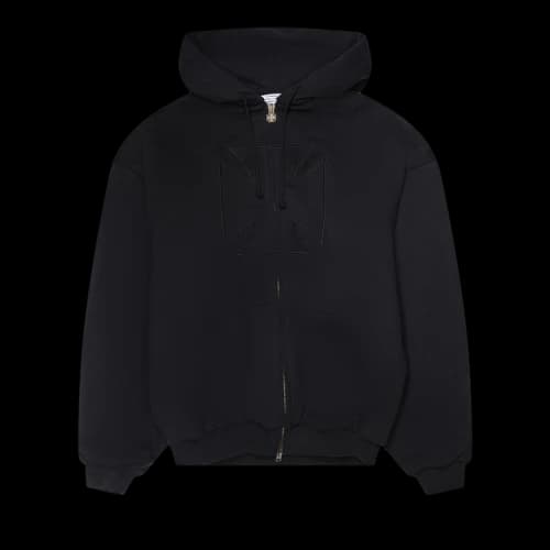 Vetements Embroidered Cross Padded Zip-Up Hoodie 'Black'