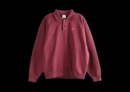 Vetements Distressed Polo Logo Sweatshirt Bordeaux