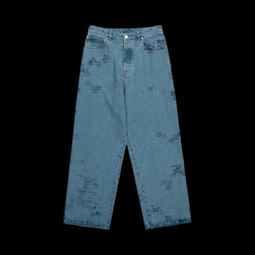 Vetements Passport Stamps Jeans 'Blue'