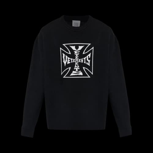 Vetements Double Biker Cross Logo Sweater 'Black'