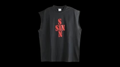 Vetements Sin Sleeveless T-shirt Black