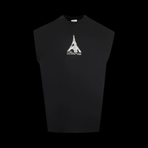 Vetements Crystal Paris Sleeveless T-Shirt 'Black'
