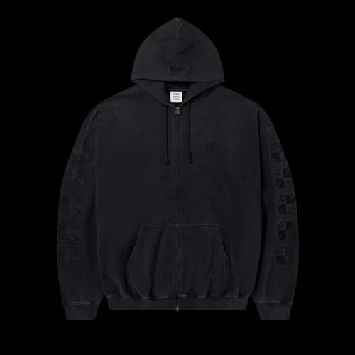 Vetements Embroidered Biker Cross Sleeve Zip-Up Hoodie 'Black'