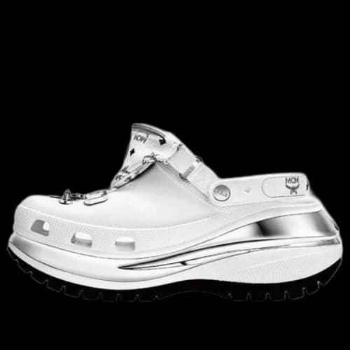 Crocs x MCM Mega Crush Clogs 'White Silver'