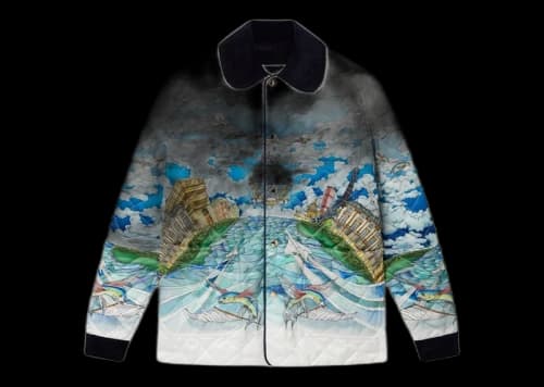 Casablanca Le Vol Ideal Quilted Hunting Jacket Blue/Multi