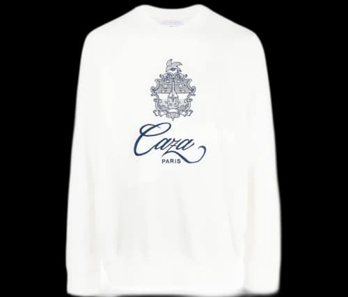 Casablanca Logo Print Long Sleeve Sweatshirt Cloud White