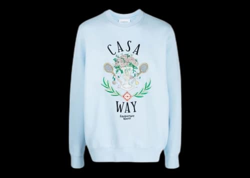 Casablanca Casa Way Embroidered Sweatshirt Sky Blue