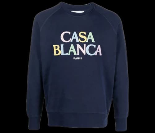 Casablanca Debossed Logo Detail Sweatshirt Navy Blue