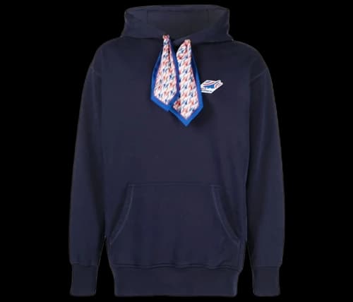 Casablanca Logo Patch Hoodie Blue