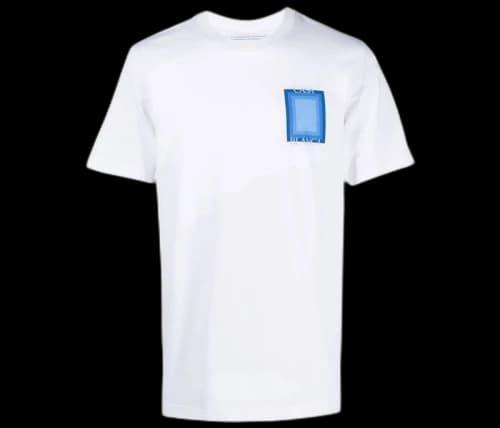 Casablanca Graphic Print Short Sleeved T-shirt White/Blue
