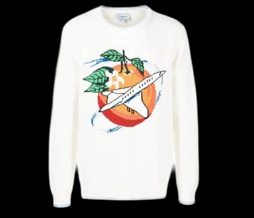 Casablanca Orbite Autour De L'Orange Intarsia Jumper Off-White