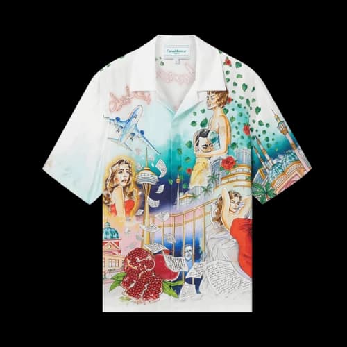 Casablanca Cuban Collar Short-Sleeve Shirt 'La Liaison'