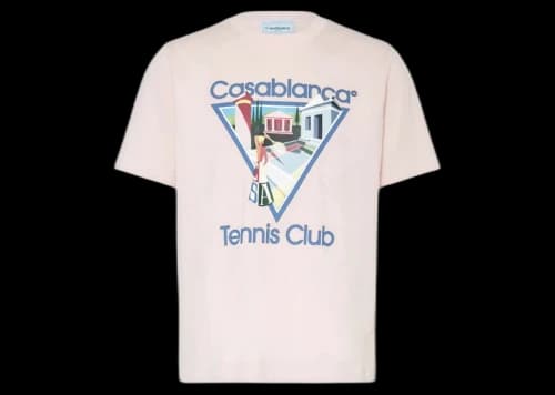 Casablanca Tennis Club Logo T-Shirt Nude