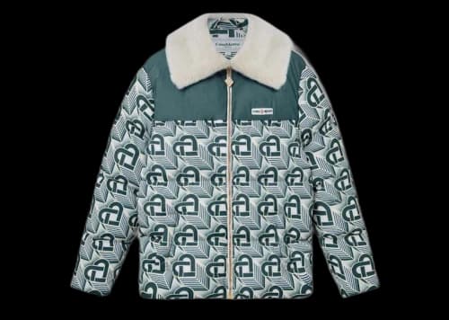 Casablanca Heart Monogram Puffer Jacket White/Green