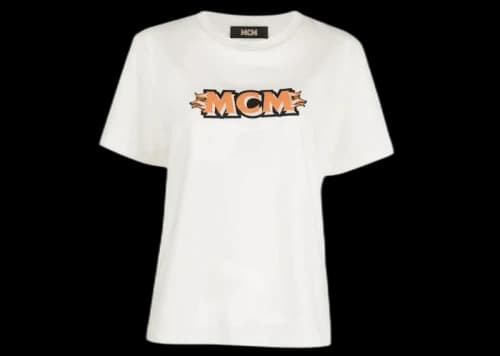 MCM Flame Logo Womens T-shirt White