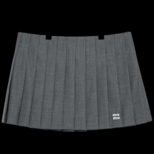 Miu Pleated Mini Skirt 'Grey'