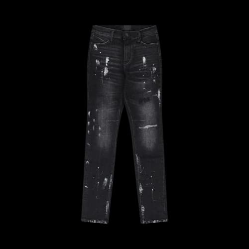RtA Clayton Distressed Charcoal Paint Jean Black