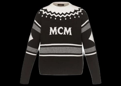 MCM Apres-Ski Logo Knit Sweater Black/White
