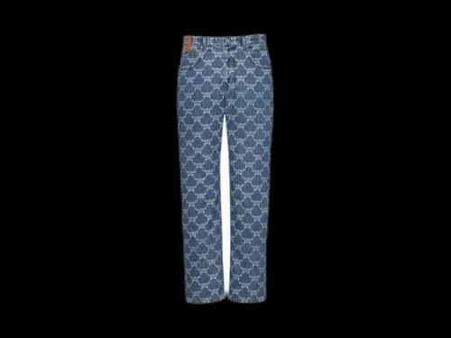 MCM Lauretos Monogram Denim Jeans Blue