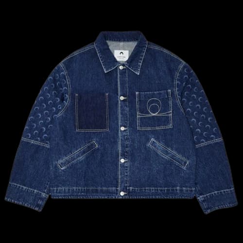 Marine Serre Deadstock Denim Boxy Jacket 'Blue'