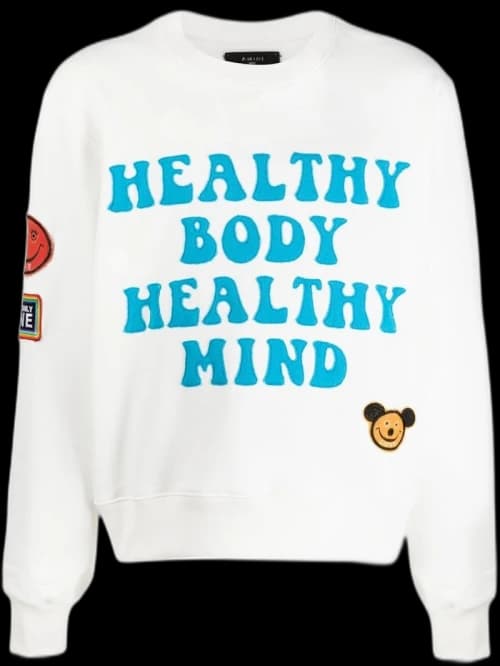 AMIRI A Love Movement Healthy Body Crew White