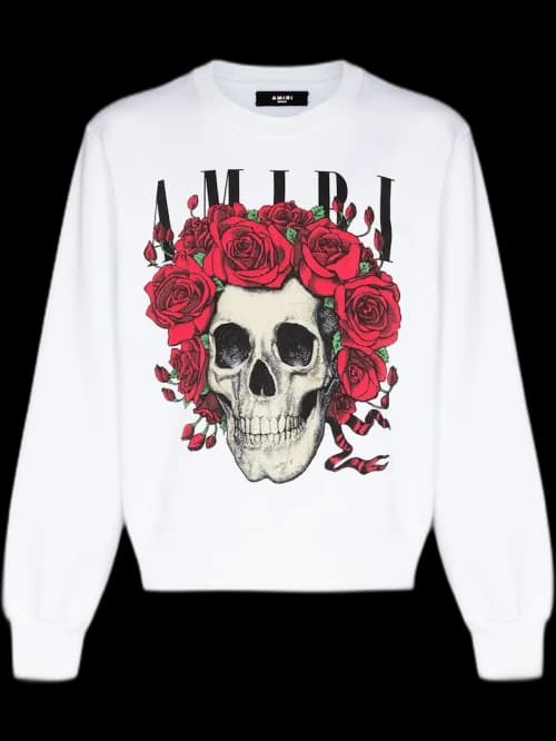 AMIRI Grateful Dead Skull Crew White