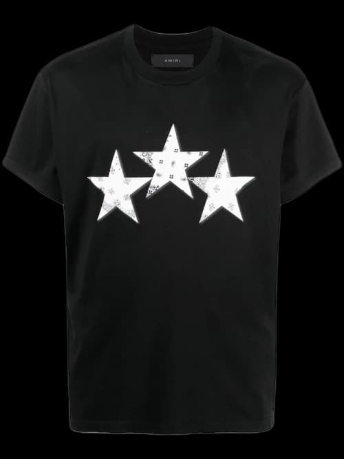 AMIRI Bandana Stars Tee Military Green