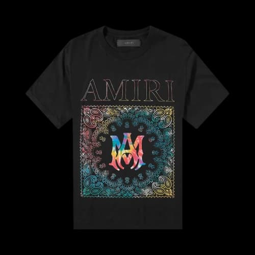 Amiri Rainbow Bandana Tee 'Black'