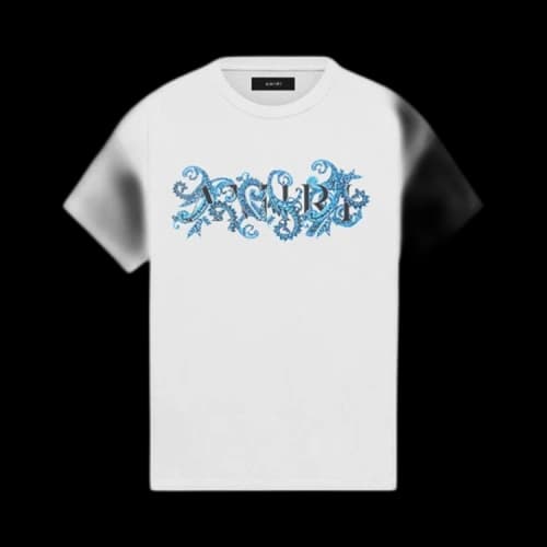 Amiri Core Logo Paisley Allover Tee 'White/Blue'