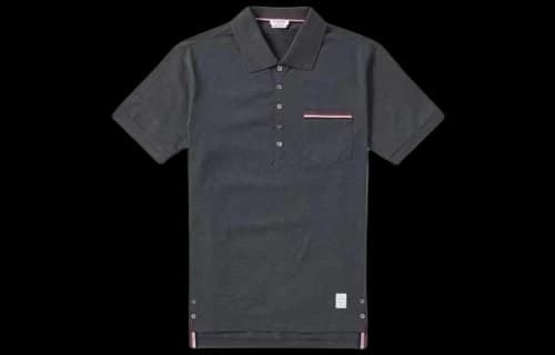 THOM BROWNE Collar Short Sleeve T-Shirt 'Charcoal'