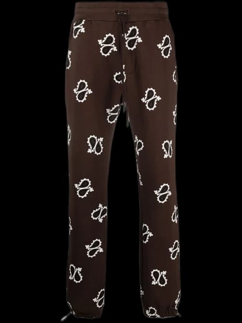 AMIRI Paisley All Over Sweatpants Dark Brown