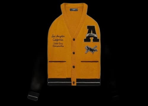 AMIRI Varsity Cardigan Canary