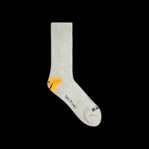 Market Smiley Heel Socks 'Heather Grey'