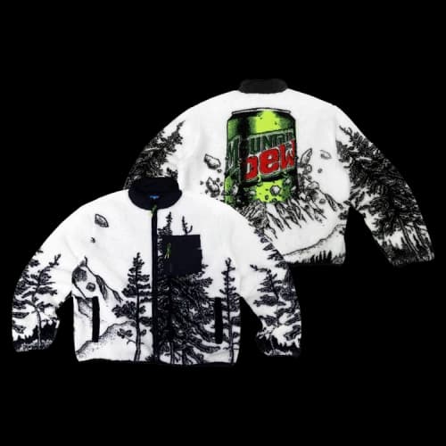 Market x Mountain Dew Mountain Calling Polar Fleece Jacket 'White/Black'