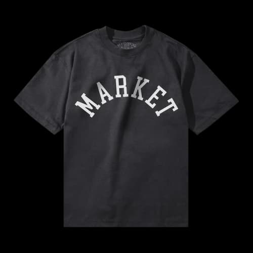 Market Throwback Arc T-Shirt 'Black Enzym Wash'