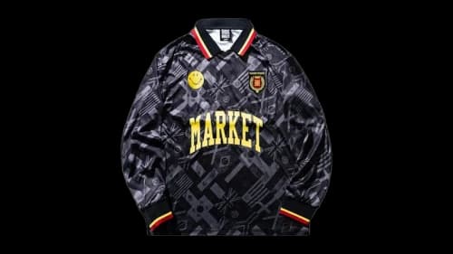 Market Smiley International Flags LS Soccer Jersey Black