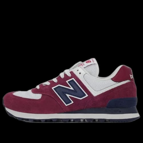 New Balance 574 Shoes Wine Red/White