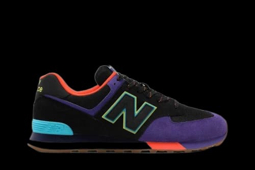 New Balance 574 Black Purple Orange Blue