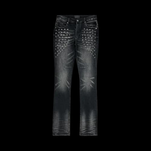RtA Olivier Stacked Graphite Fade Cross Jean Black