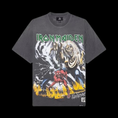 Represent Iron Maiden Number Of Beast T-shirt Sunfade Grey